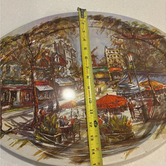 Vintage Paris Street Scene Tin Serve Platter - Daher Decorated Ware~1971 England - Picture 6 of 9